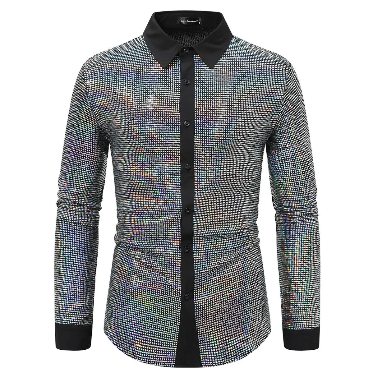 

iny Men's Long Sve irt Simple Ele Polyester Fiber Breathable Casual Sle Flip Collar Inner Wear for Youth