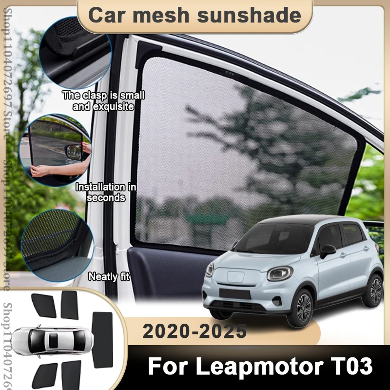 

Для Leapmotor T03 2020 2021 2022 2023 2024 2025 автомобильный солнцезащитный козырек лобовое стекло протектор переднее боковое окно конфиденциальность жалюзи части