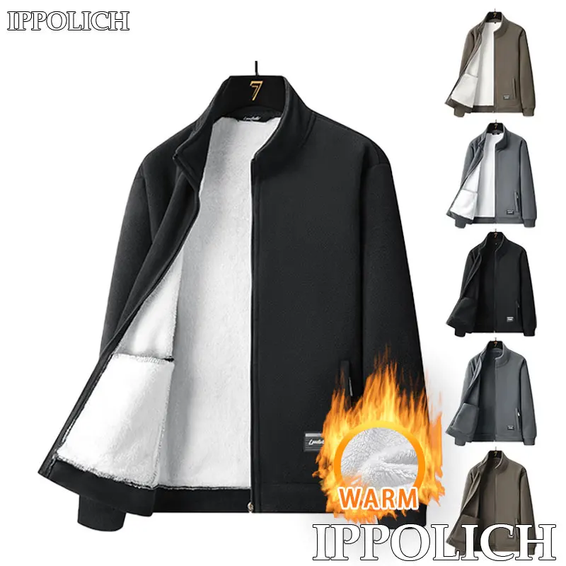 Autumn Winter Outdoor Sports Jacket Loose Version Casual Jacket Men Top Plus Velvet Thickened Fleece Jacket Keep Warm Jacket
