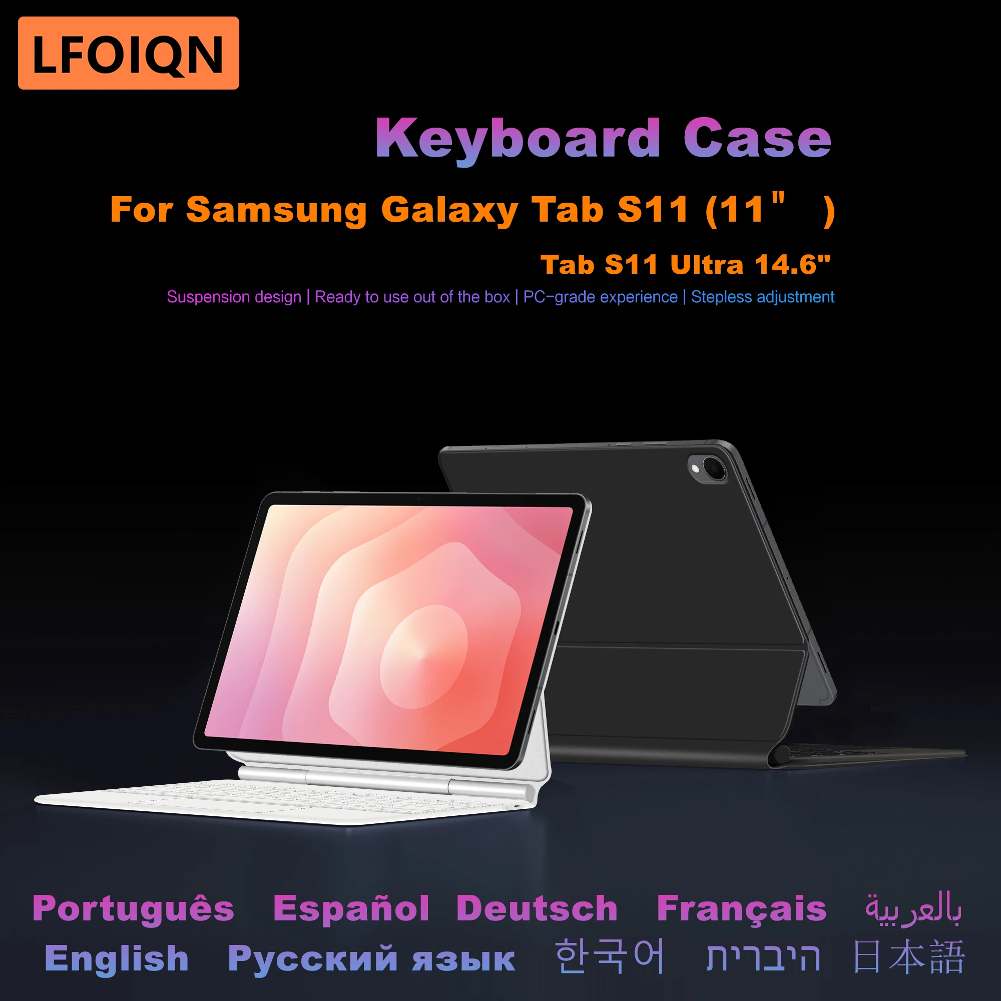 

Чехол-клавиатура LFOIQN Magic Keyboard для Samsung Galaxy Tab S11 11 дюймов, S11 Ultra 14.6 2025, умный чехол-книжка для планшета с магнитной подсветкой клавиш