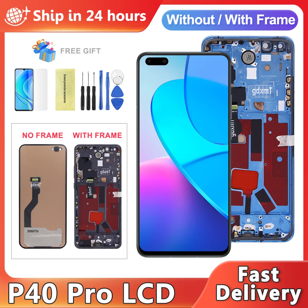 

p40 pro Screen For Huawei P40 pro ELS-NX9 ELS-N04 LCD Display Touch Screen Digitizer Assembly Replacement P40 pro Display