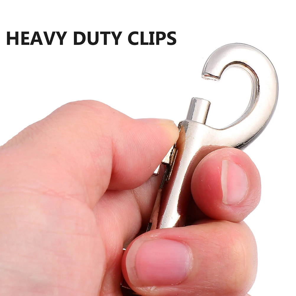 

Double Ended Snap Hook Heavy Duty Metal Clips Anti Rust Spring Loaded Bolt Thumb Lever Boating Rope Hardware
