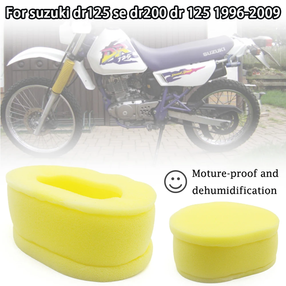 Motorcycle Double Foam Yellow Air Filter Cleaner for Suzuki DR125SE DR200SE DR 1996 2009 DR200 1997 2004