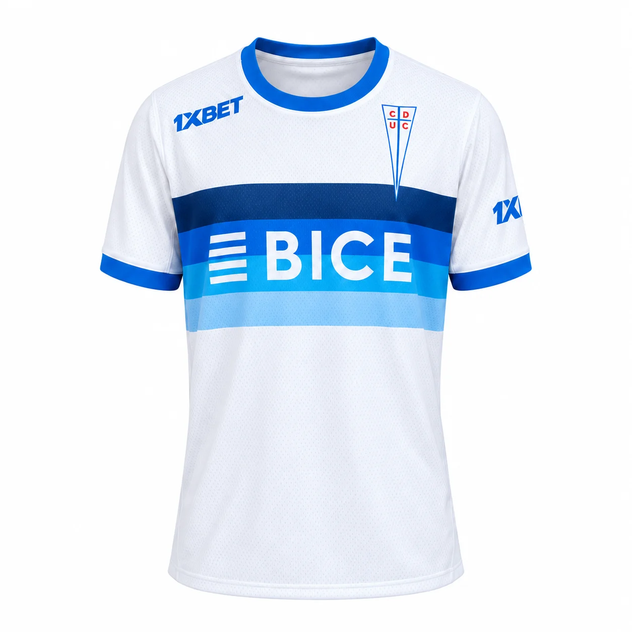 2026-27 Universidad Catolica Home Football Jersey Men Women Kids White Blue Short Sleeve Breathable Quick-dry Mesh Soccer Shirt