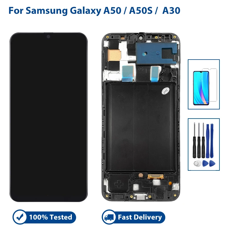 6.4\'\' For Samsung Galaxy A30 A50 A50S LCD Display Touch Screen Digitizer Full New Assembly Replacement 100% Tested No Dead Pixel