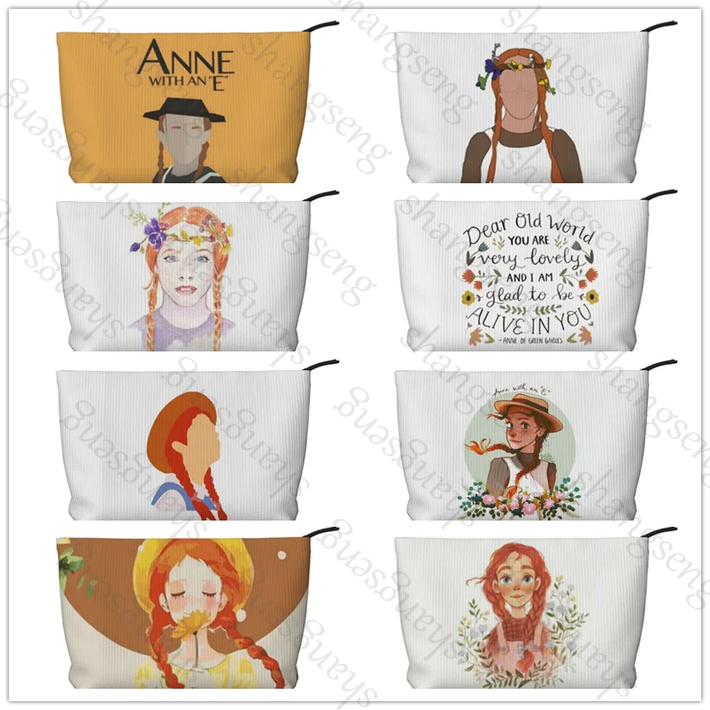 

Cosmetic bag toiletry storage bag ladies box, corduroy cosmetic bag, travel zipper storage bags Anne Shirley Green Gables