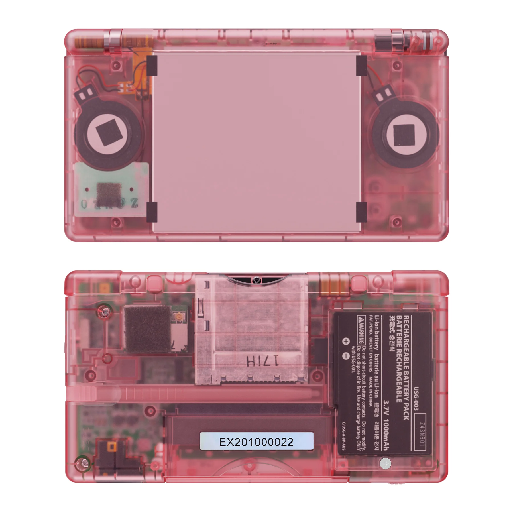 eXtremeRate Replacement Full Housing Shell for Nintendo DS Lite for NDSL - Clear Cherry Pink