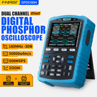 FNIRSI DPOX180H Handheld Dual Channel Digital Oscilloscope 180MHz-3DB 2 In 1 Function Signal Generator Fluorescence Display ZOOM