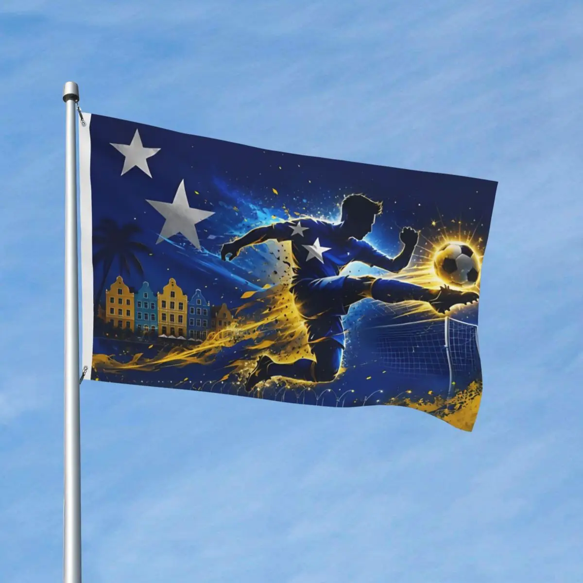 TEAM CURACAO Soccer Sport Flag Outdoor Banner Polyester Decoration Vivid Color 60x90 90x150cm Flags