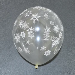 10Pcs Snowflake Birthday Balloons 12inch Snow Frozen Snowflakes Transparent Balloons Birthday Decoration Christmas Party Decor