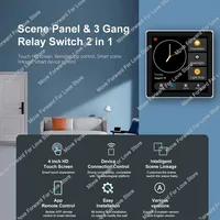 Tuya Smart Home Multiple Control Panel LCD Touch Screen 3 Gang Smart Switch Gateway for Home Voice Command