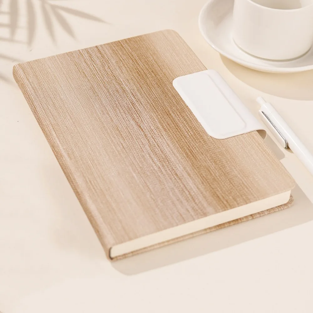 200 Pages A5 Notebook with Magnetic Buckle PU Leather Cover Students Notebook Thickened Paper Horizontal Line Diary