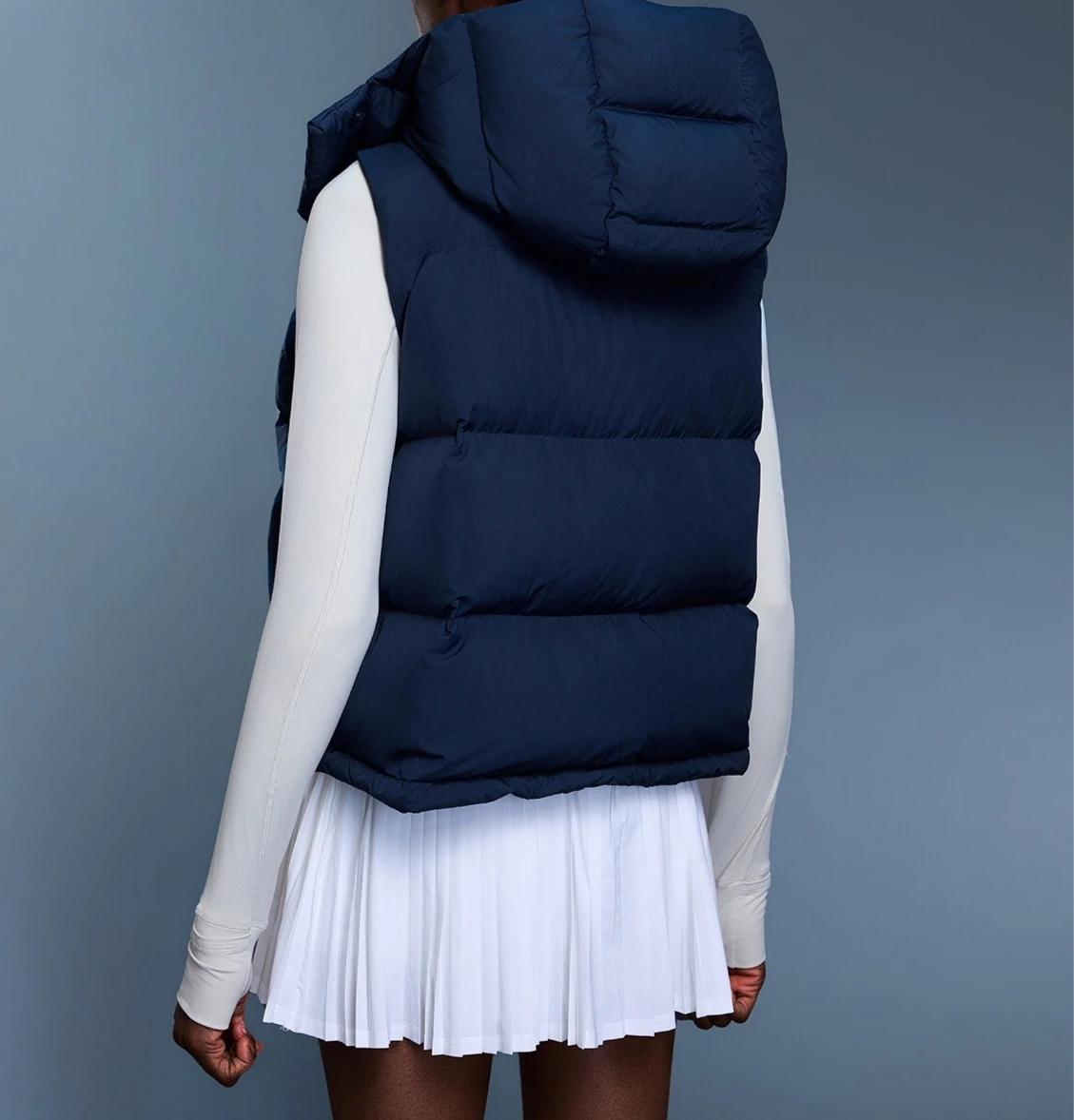 Dames kort lichtgewicht donsvest met capuchon, winddicht, waterdicht, witte eendendons geïsoleerd puffergilet, buitensportjack