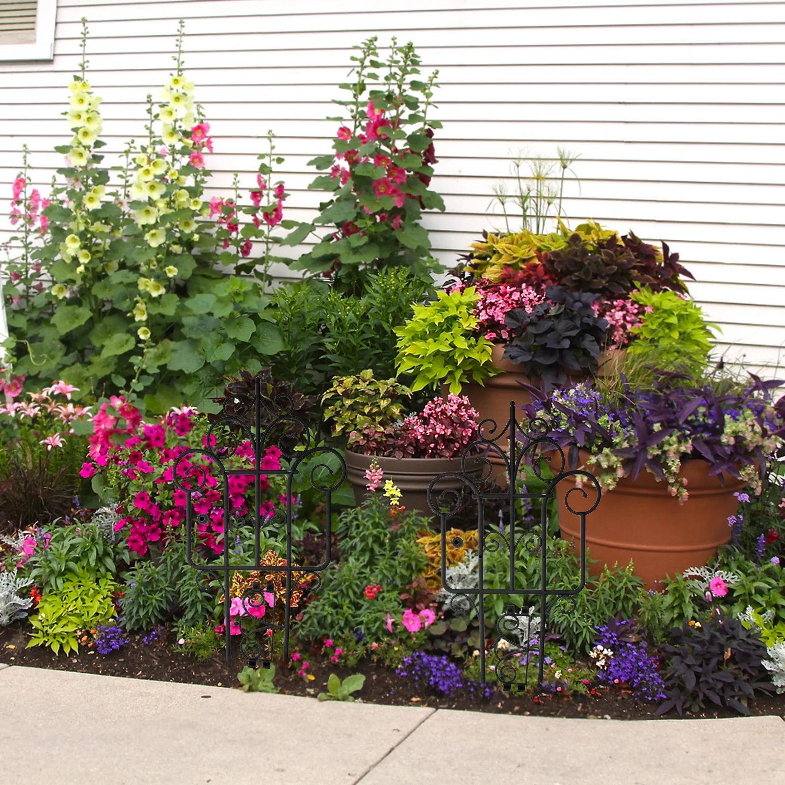 

2Pcs Plastic Garden Edging Fence Decorative Fencing Panel for Garden Border Yard Patio Decorative Fencing Fence for Dogs Outside