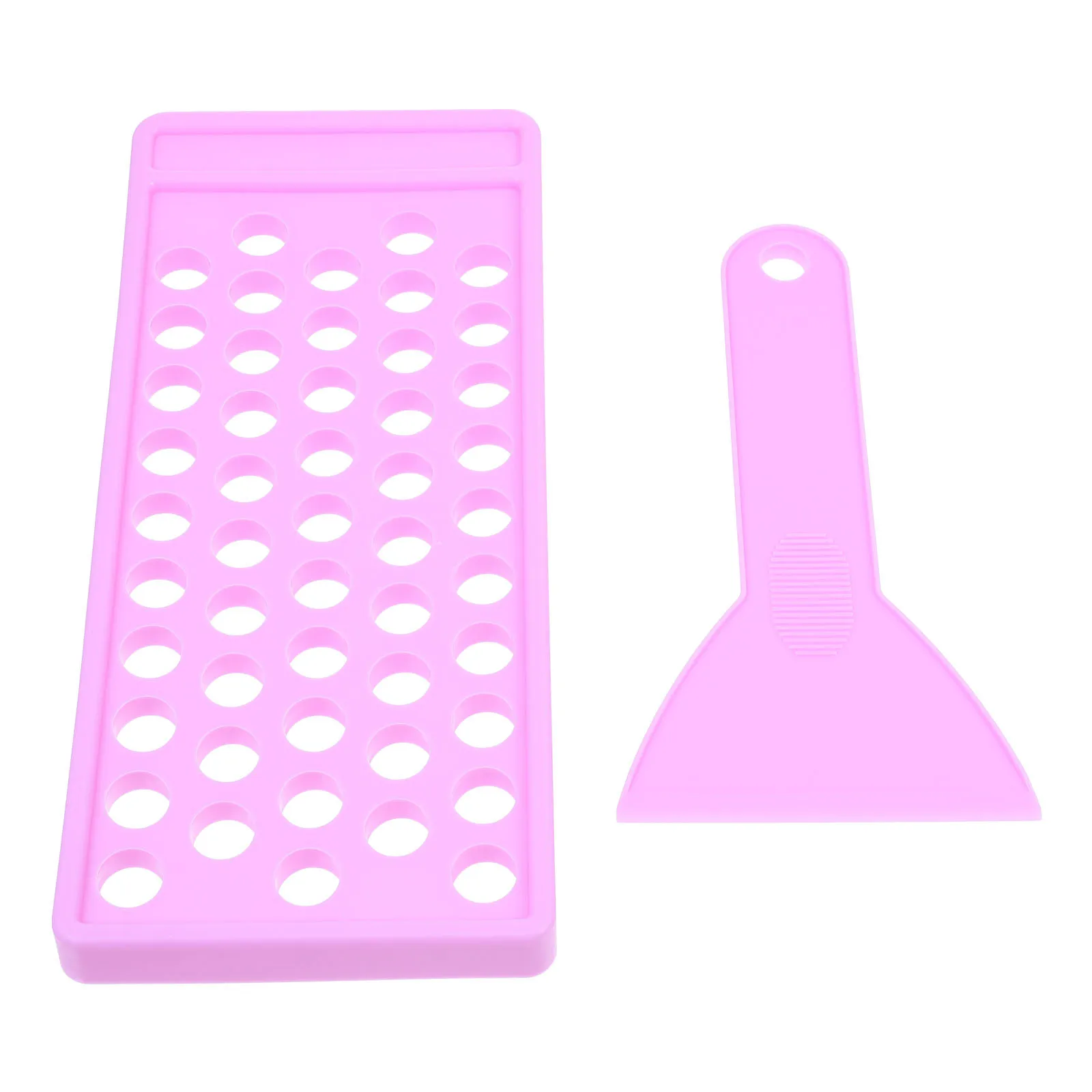 1Set Lipstick Filling Tray 50 Holes DIY Lip Balm Crafting Kit with Spatula for Homemade Lip Gloss Sunscreen Stick DIY Supplies