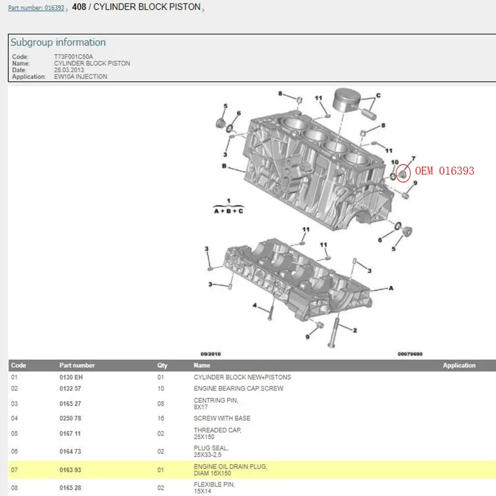016393 untuk Peugeot 1007 206 207 208 3008 307 308 406 407 508 07 807 Citroen C4 C5 C6 Steker Bah Oli Mesin, Segel Steker