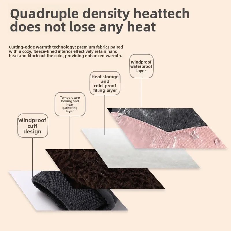 ถุงมือสกีฤดูหนาว หน้าจอสัมผัสได้ ผ้าฟลีซหนา อุ่น สำหรับขี่กลางแจ้ง ปีนเขา ถุงมือคู่รัก ถุงมืออุ่น