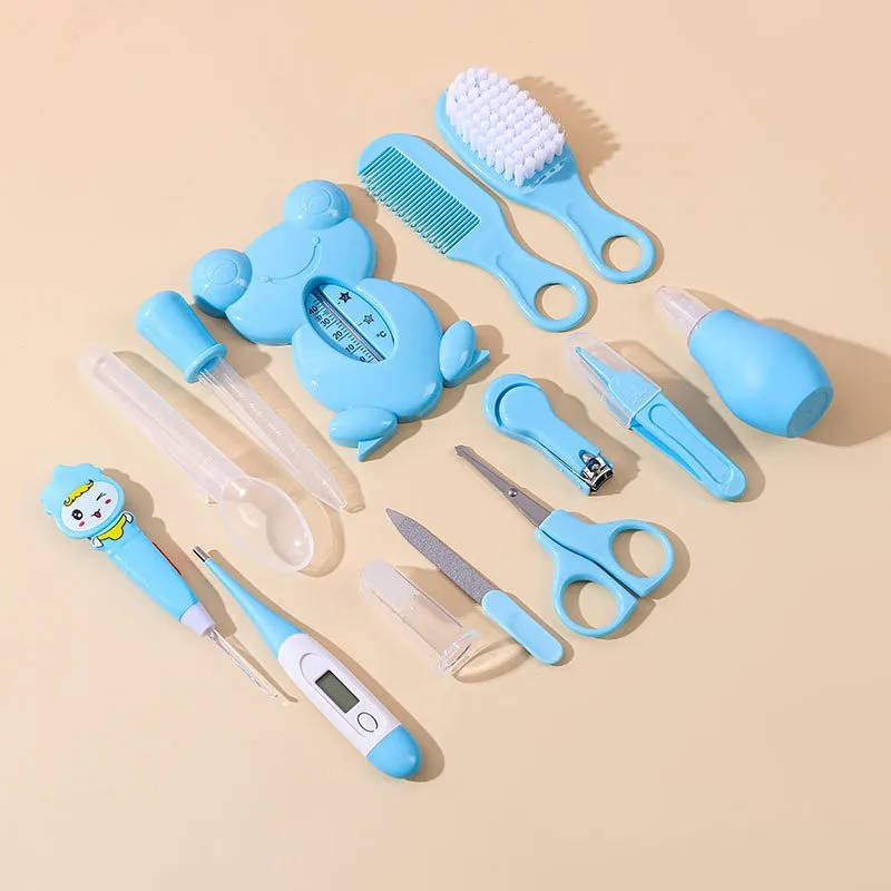 Baby Care Kit Baby Shampoo Brush Bath Water Temperature Meter Nail Clippers Thermometer 13-piece Gift Set  Baby Care