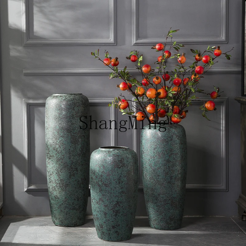 ZYH floor-to-ceiling ceramic large vase modern Chinese ornament living room retro home soft decoration jewelry