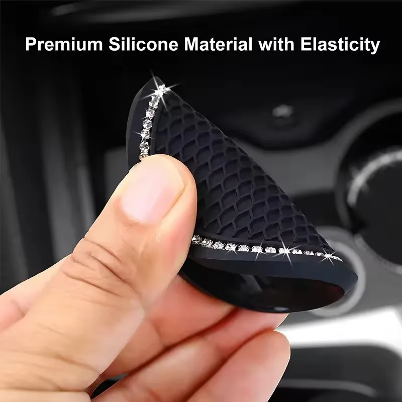 2pcs Bling Auto Car Cup Holder Insert Coasters Universal Vehicle Interior Accessories Anti Slip Crystal Cup Mat Holder view 6