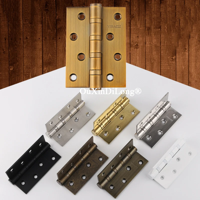 

3PCS 4'' Stainless Steel Heavy Door Hinges Thicken Ball Bearing Mute Furniture Door Hinges Flat Open Hinge/Mother and Son Hinges