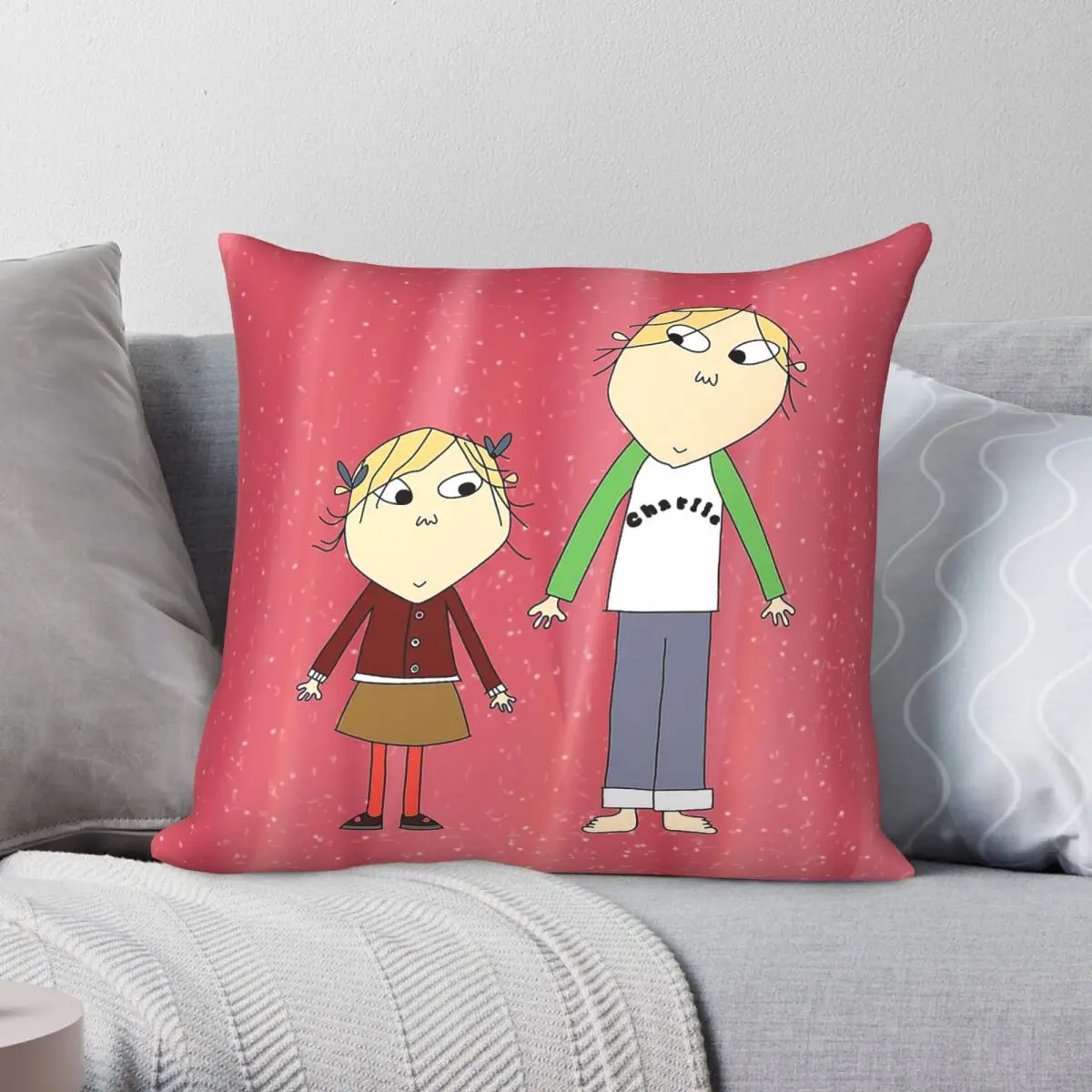 Charlie And Lola Square Pillowcase Polyester Linen Velvet Creative Zip Decor Pillow Case Car Cushion Cover 18
