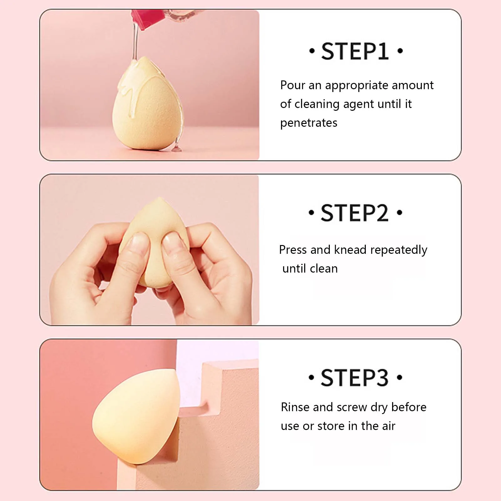 4pcs Beauty Egg Set With Water-Drop/Gourds Dry Wet Washable Makeup Sponge For Women Girls