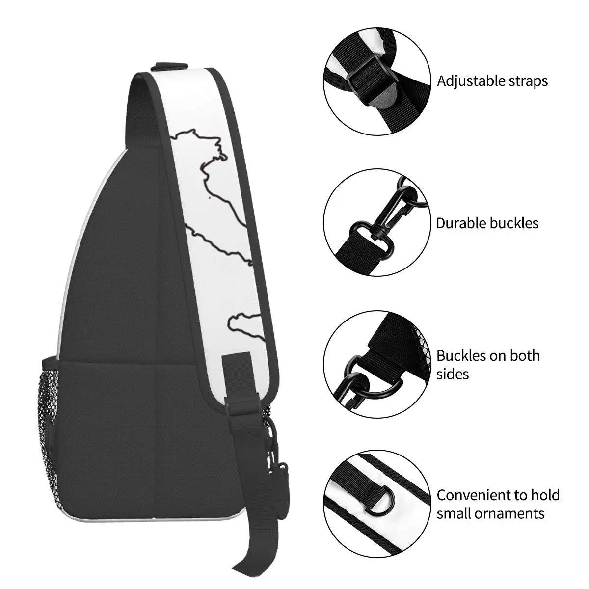 Italie Feel Crossbody Sling Bags, Small Chest Bag, Initiated Backpack, Daypack for Randonnée, Outdoor Sports Bookbag