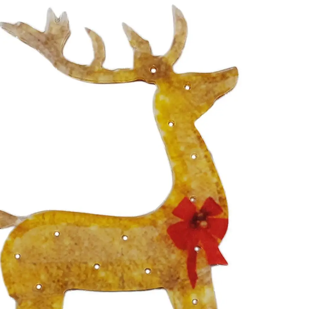 Warm White Christmas Reindeer Light Stakes for Outdoor Yard Decorations Acrylic Glowing Deer Animal Garden Figures