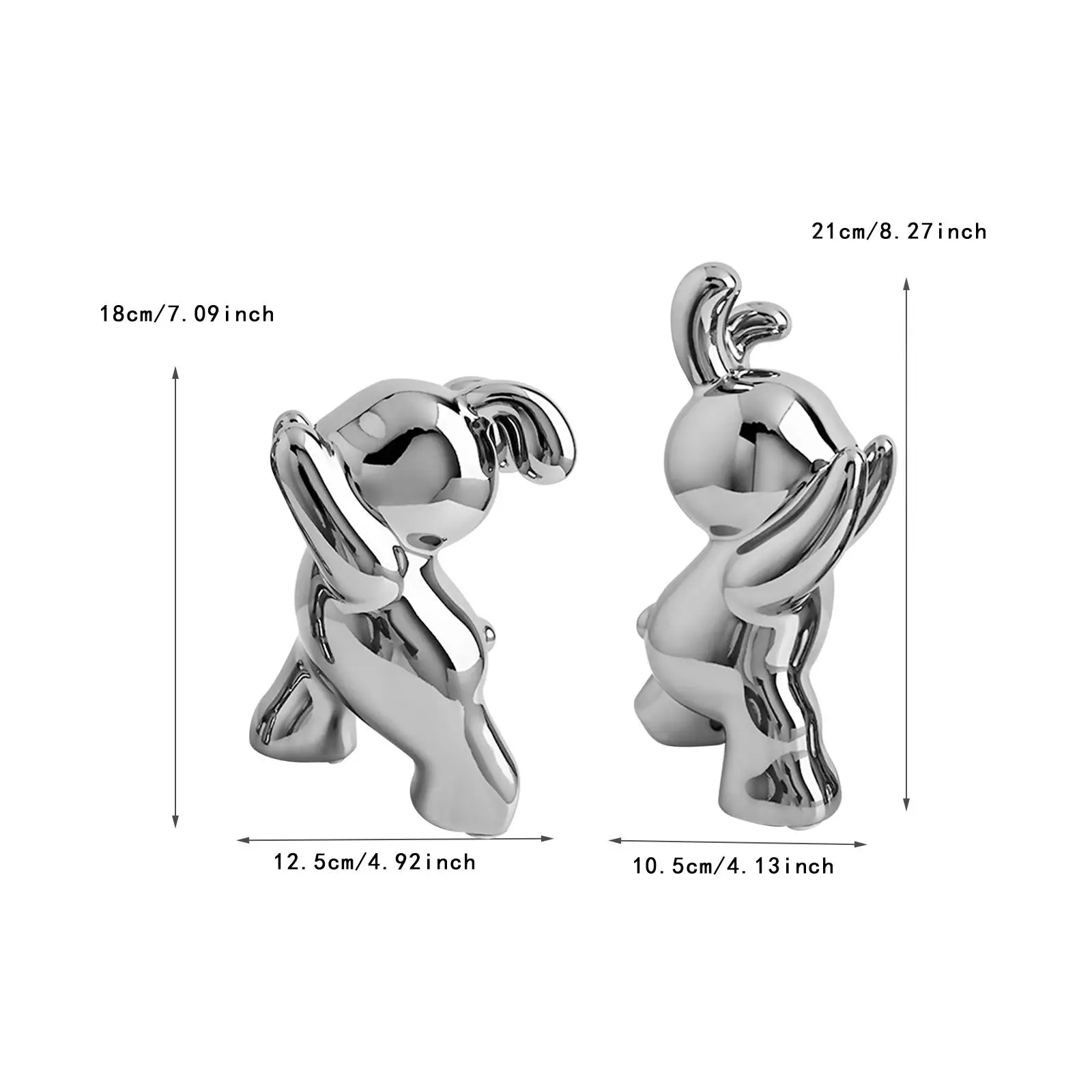 Rabbit Bookends Book Ends to Hold Books Ceramic Modern Home Decor Bunny Book Stoppers,Decorative Bookends for Shelves Office