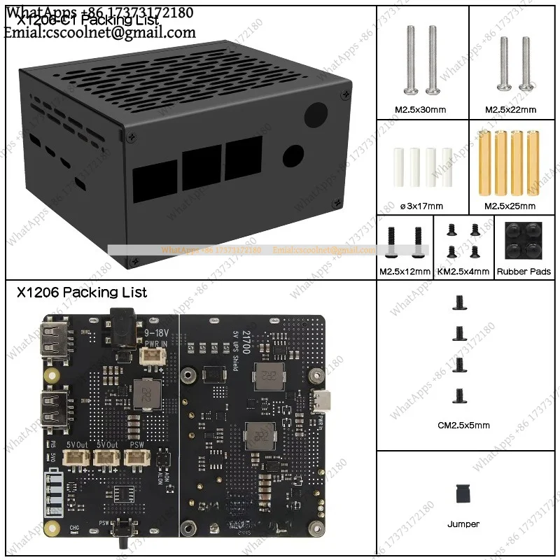 k06 X1206 UPS for Raspberry Pi 5 Intelligent Power Management 4-Cell 21700 Battery Holder