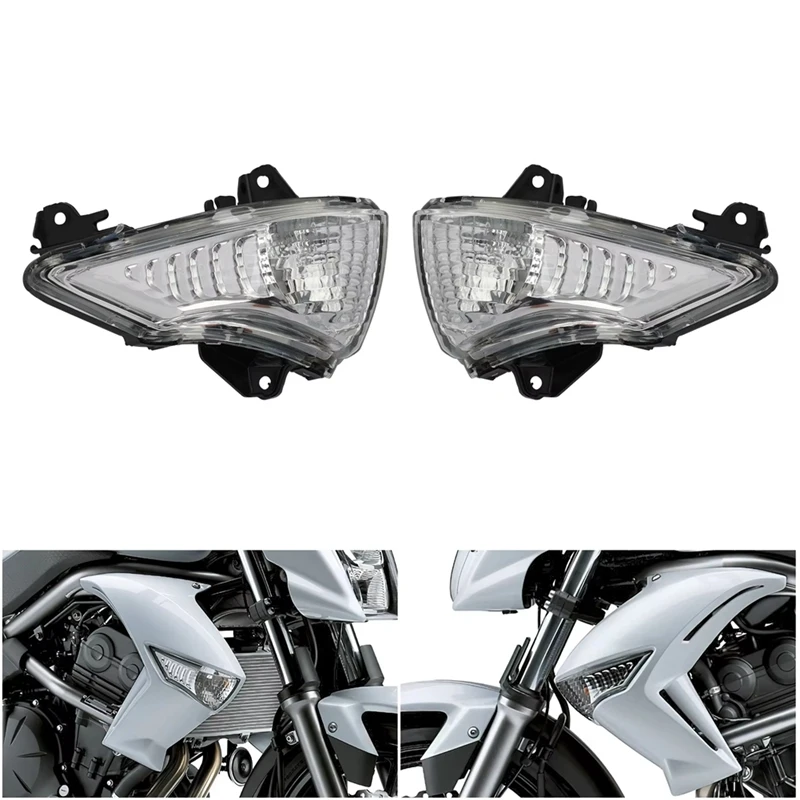 Super Sale Motorcycle Front Turn Signal Lights Lens Blinker Indicator for Kawasaki ER6N ER6F ER6R 2009-2011 Accessories Clear Le