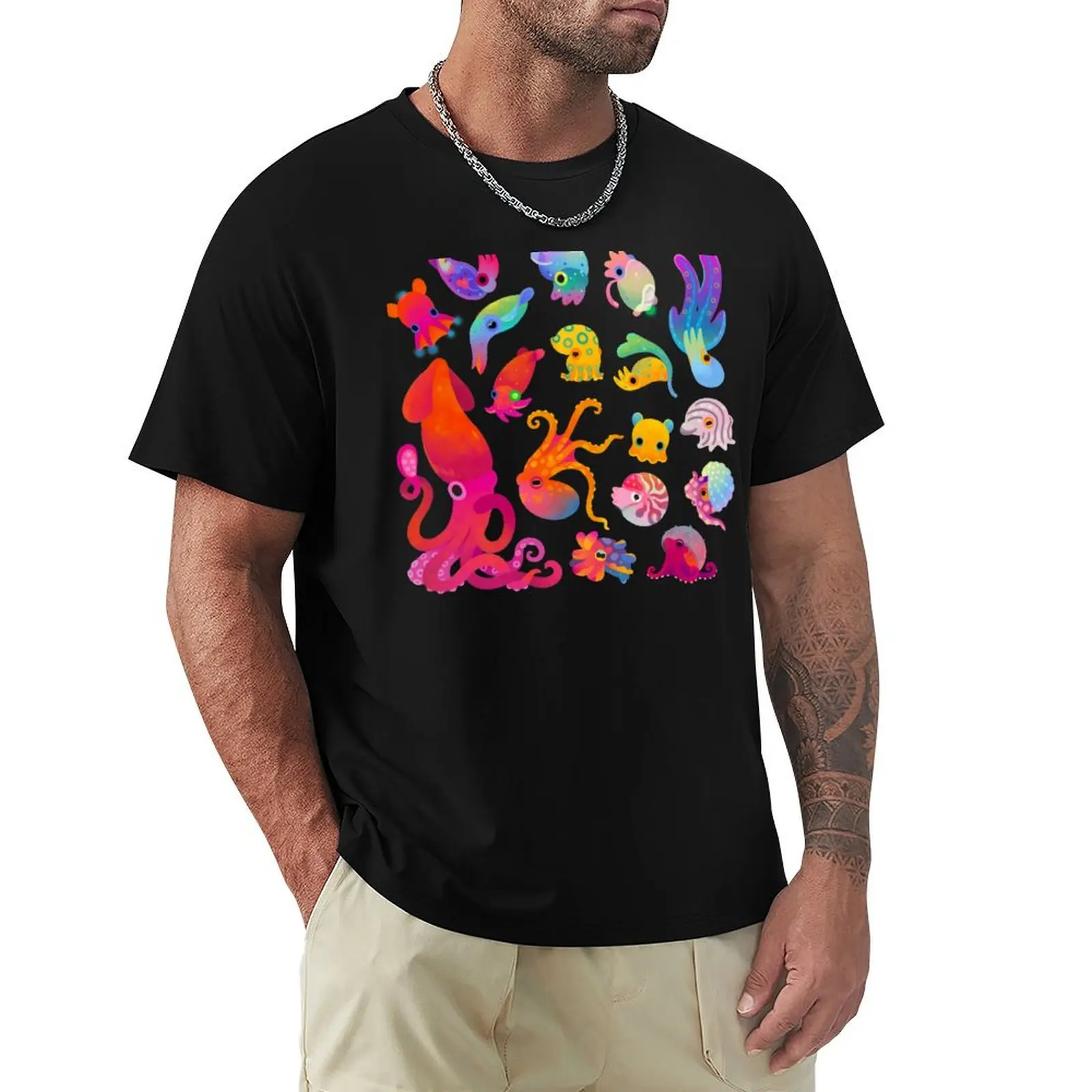 

Cephalopod - pastel T-Shirt heavyweights Aesthetic clothing men workout shirt