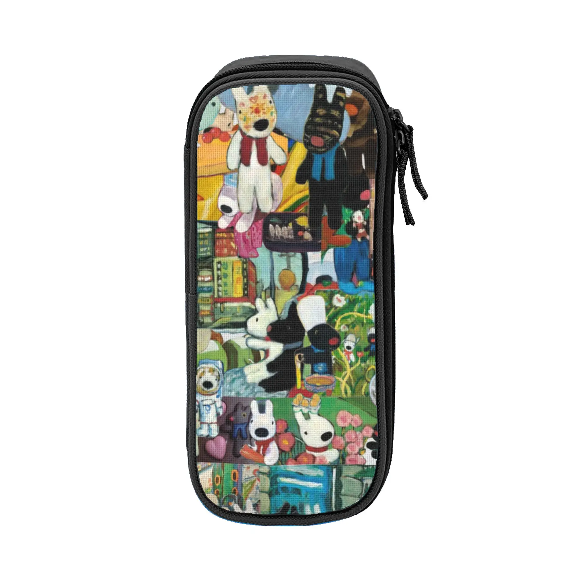 Estuche para lápices con dibujos de perros de Gaspard e Lisa, estuche para lápices, soporte para bolígrafos para estudiantes, suministros escolares, papelería con cremallera