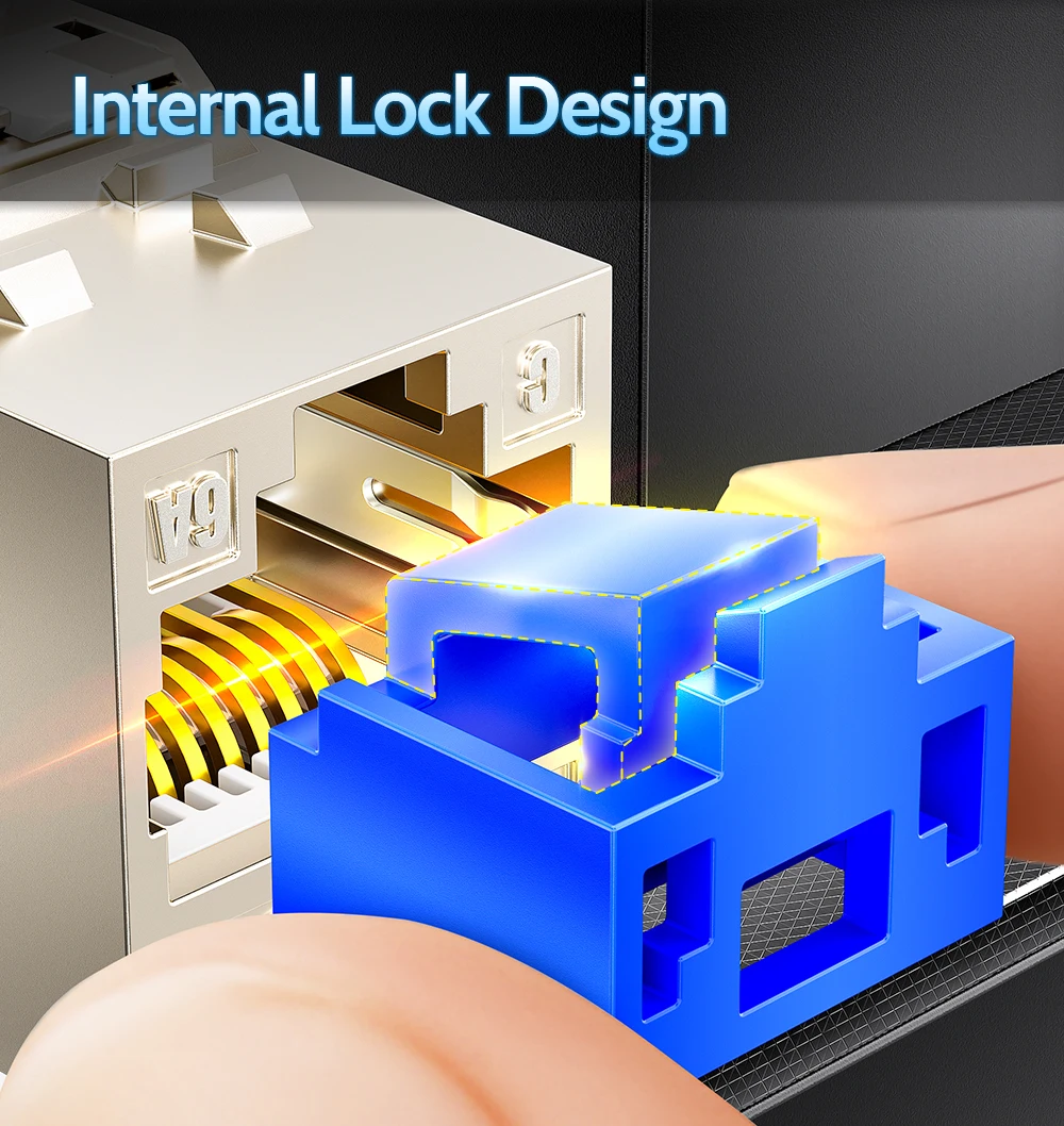 AMPCOM RJ45-Einsatzschloss mit Schlüssel, staubdichter Netzwerkstecker mit physischer Anti-Datenlecksicherung für Switch, Router, Rechenzentrum – Detail 5