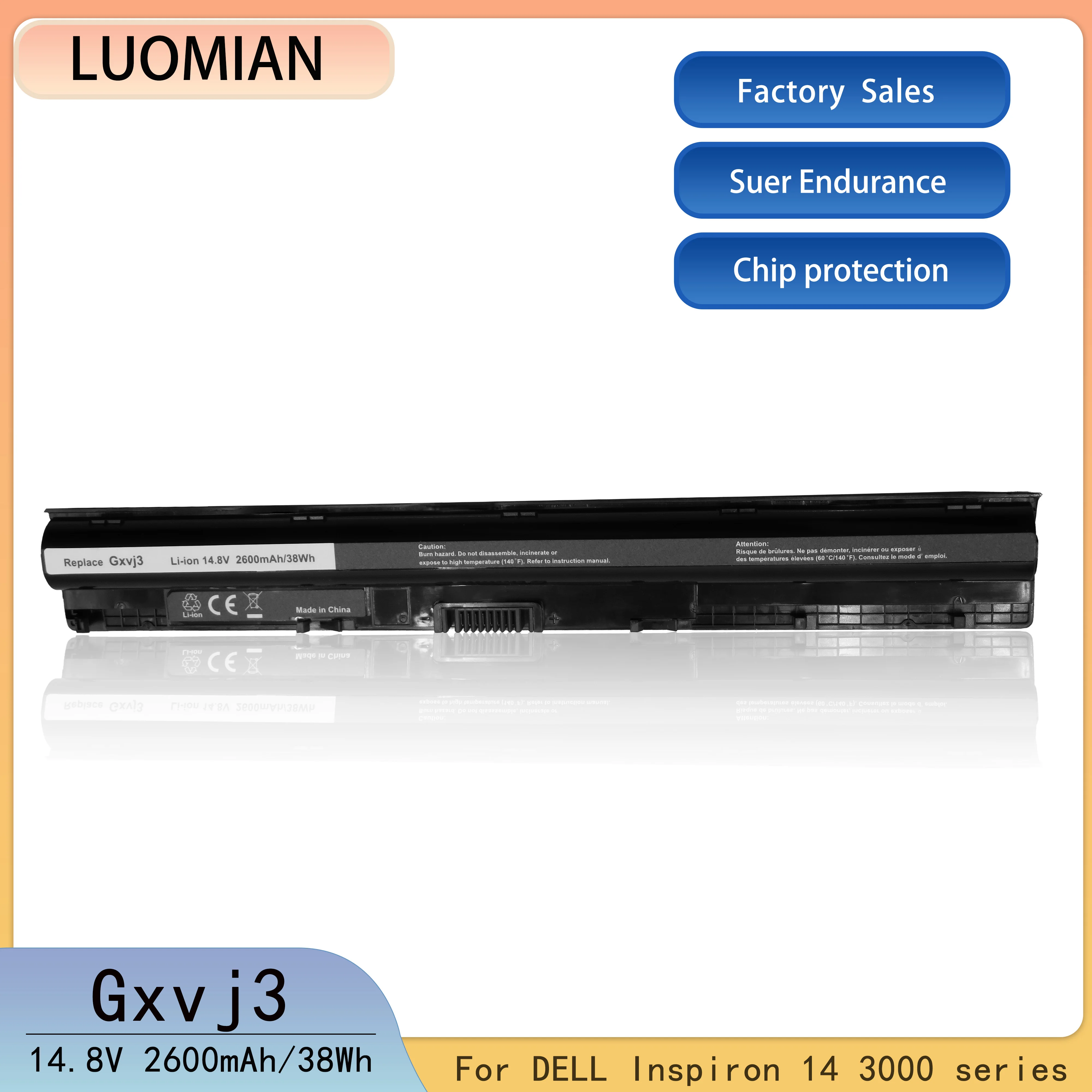 For DELL  GXVJ3 Laptop  Battery DELL Inspiron 14 15 17 5000 3000 Series 5559 3451 3558 3567 5755 5756 5458  M5Y1K 1453-BBBQ HD4