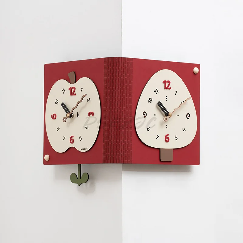 Double-sided Clock Living Room Wall Clock Corner Clock No Need To Drill Holes Minimalist Modern Decoration Creative