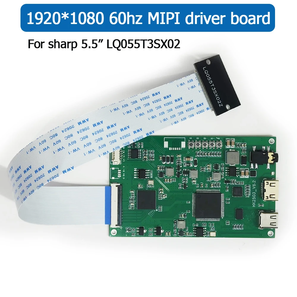 

MIPI driver board for Sharp LQ055T3SX02 5.5" 1920x1080 60hz Type-C mini HDMI signal input