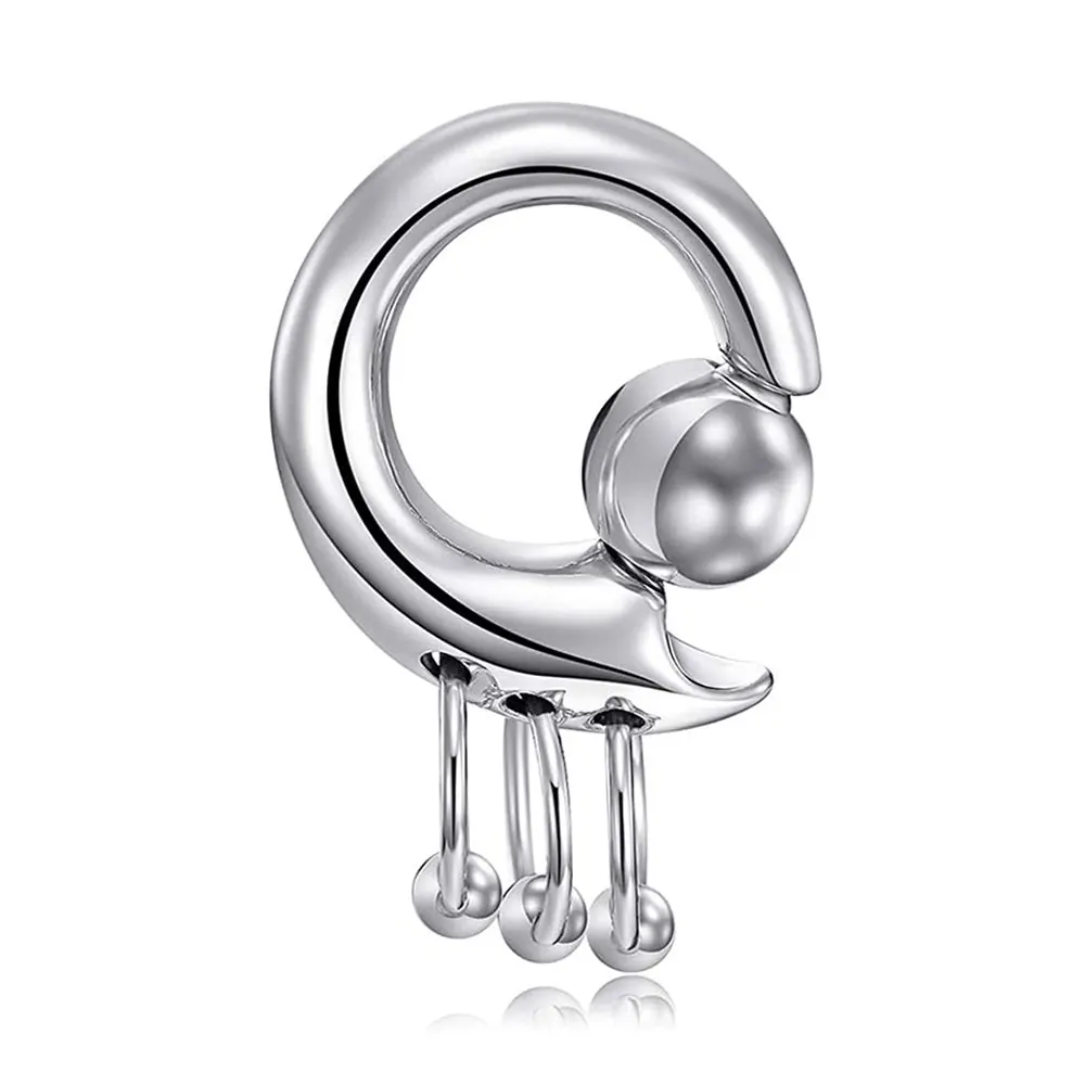 Image of Captive Bead Rings Spring Action Edelstahl PA Ringe CBR mit mit 3 Ringen Körperpiercing Schmuck