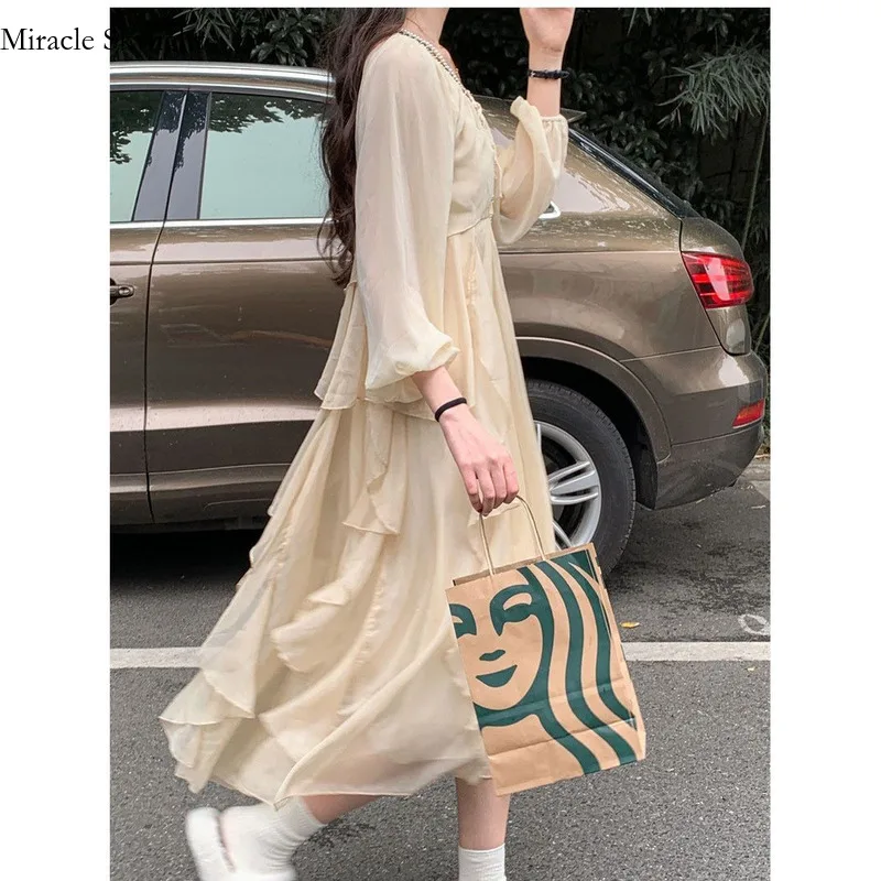 Super Immortal Forest Spring/Summer New Elegant Fairy Long Sleeved Sunscreen Two Piece Set French Gentle Style Hanging Strap
