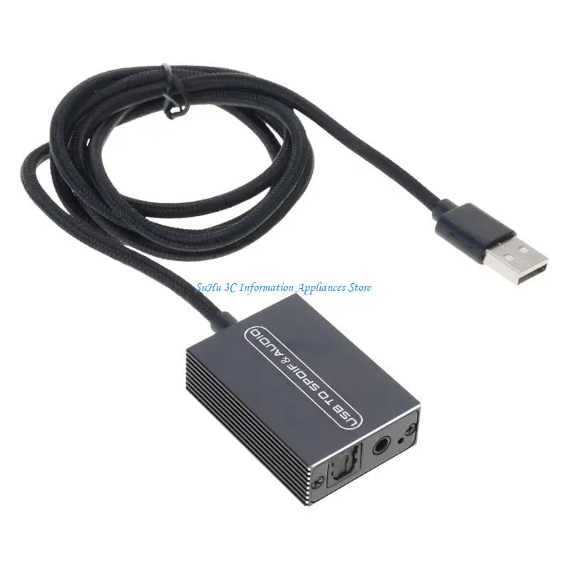  USB to Optical Spdif and 3.5mm Auditory Converter for Connecting PC to Music Box