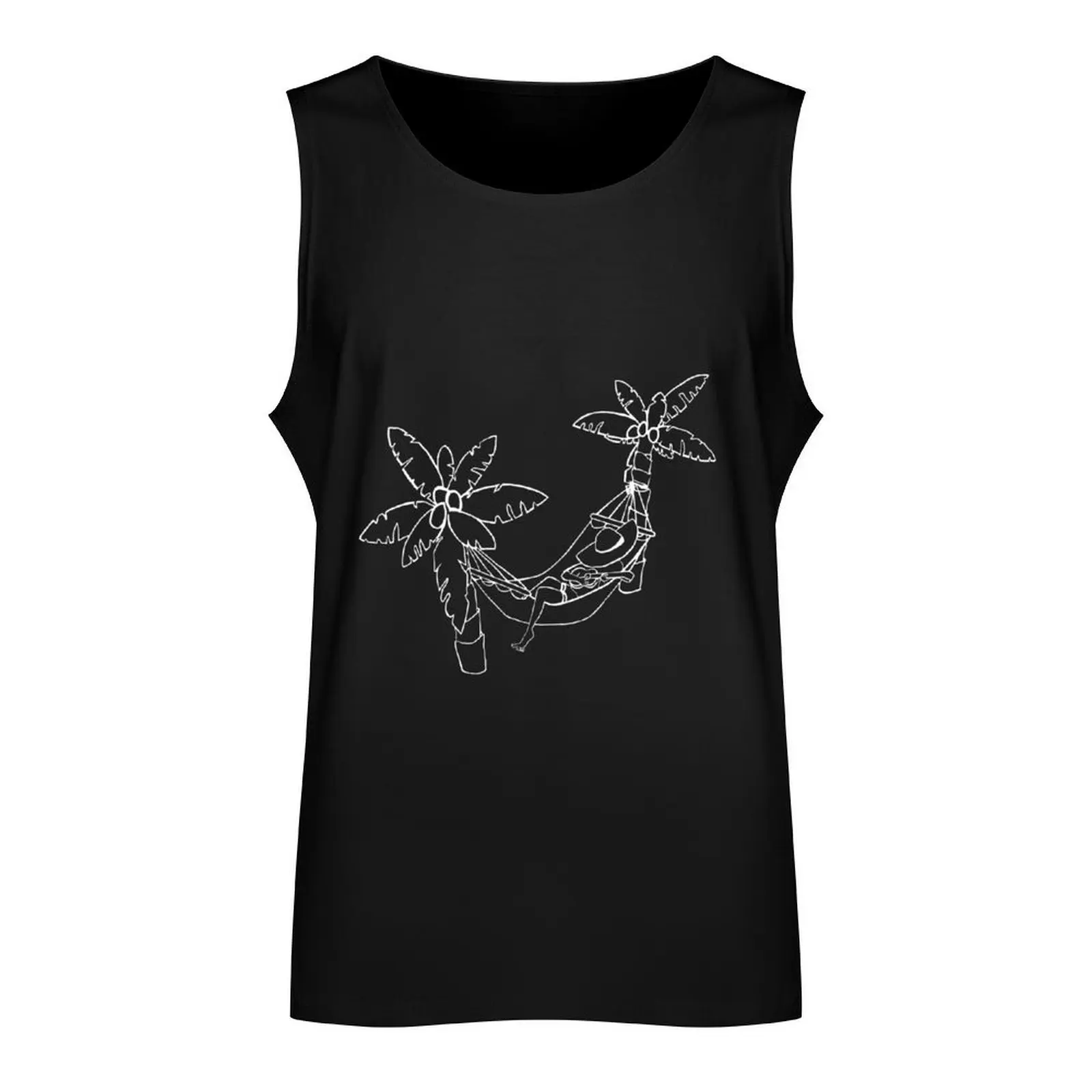 Paz, ukulele and hammock Blanco Negro Tank Top anime clothes Gym man sleeveless gym shirts male