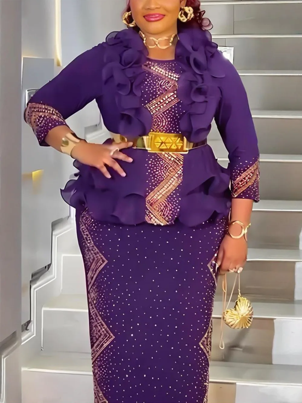 

2026 African Clothing Luxury Sequin African Dresses For Woman Wedding Turkey Woman Dresses Elegant Luxury Robe Africaine Dress