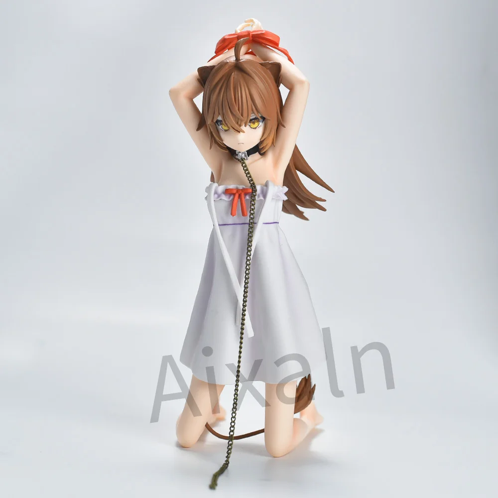 Aixlan Rurumi Leão Ajoelhado Vestido Branco Menina PVC Action Figure, Estatueta Colecionável, Presente de Natal, 21cm, Amine