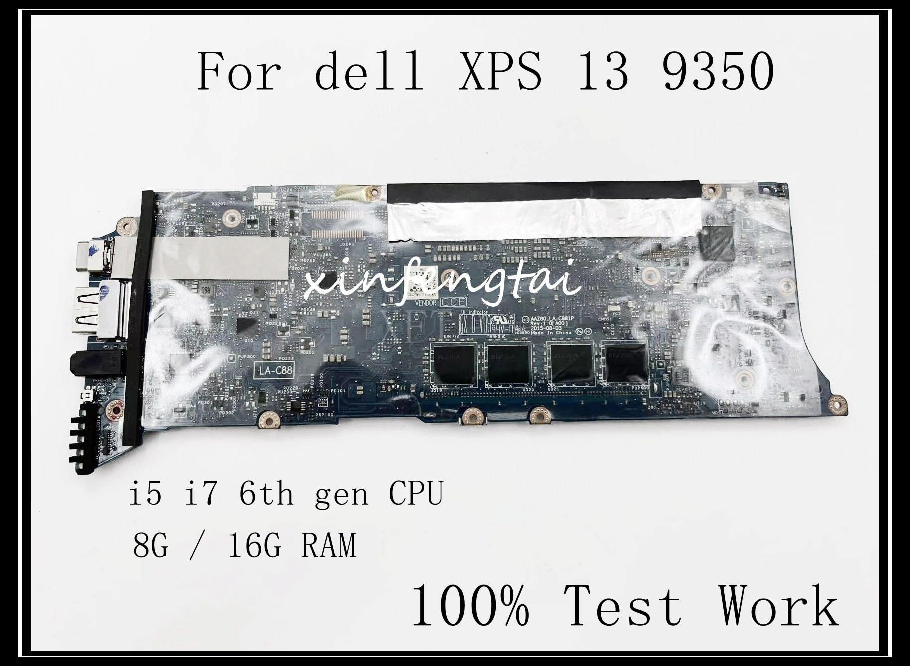 

P54G LA-C881P для ноутбука Dell XPS 13 9350, материнская плата с процессором I5 I7, 8 ГБ/16 ГБ ОЗУ, 100% тестовая работа