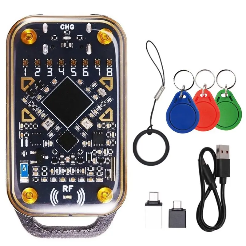 [NEW A09R!】 Chameleon Ultra NFC Chip Reader Smart Card Emulator RFID 125Khz 13.56Mhz Decode Duplicator+ 3XUID Keychain