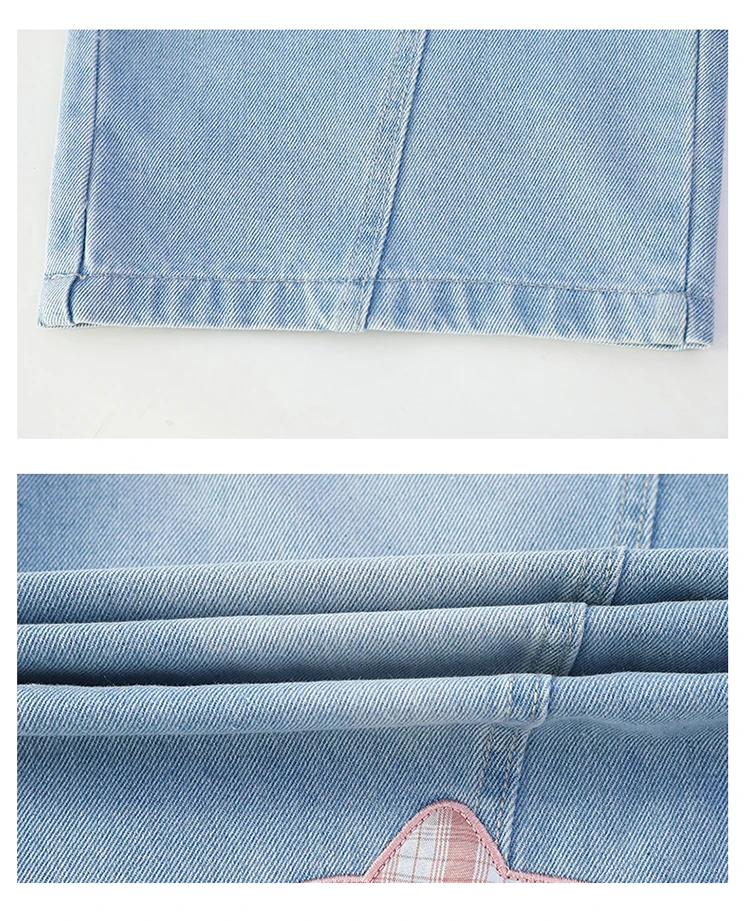 Neue Trendige Kinder-Jeans mit Anhänger für Teenager-Mädchen, Modische Street-Denim-Hosen, Kinder-Trendjeans 5-14 Jahre – Detail 12