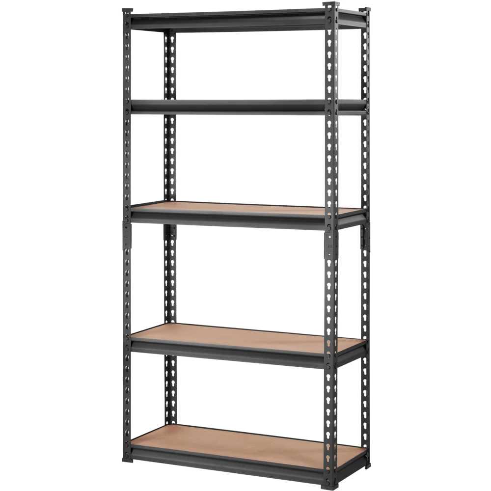 

5-Tier Adjustable Heavy Duty Metal Shelving (2000 lbs Capacity) Black 30"Lx12"Wx60"H for Garage/Pantry/Basement/Bathroom/Laundry