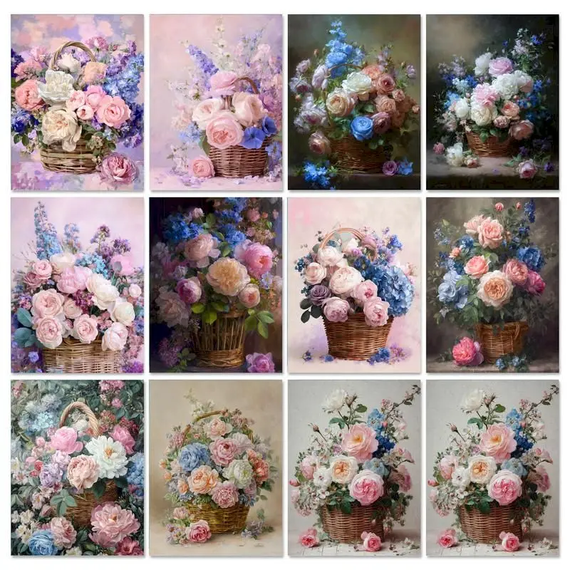 

GATYZTORY Painting By Number Flowers Hand Painted Paintings Art Drawing On Canvas DIY Pictures By Numbers Scenery Kits Home Deco