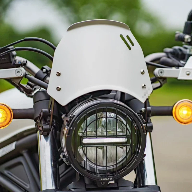 

Windshield Windscreen Headlight Fairing for Honda Rebel 300 500 CM300 CM500 CMX300 CMX500 CL300 CL500 2016-2024 black / Silver